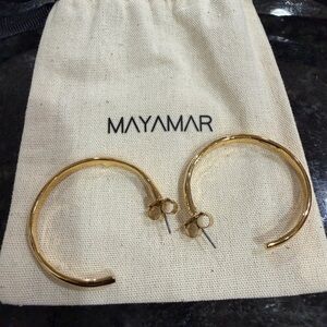Mayamar Gold Open Hoop Earrings